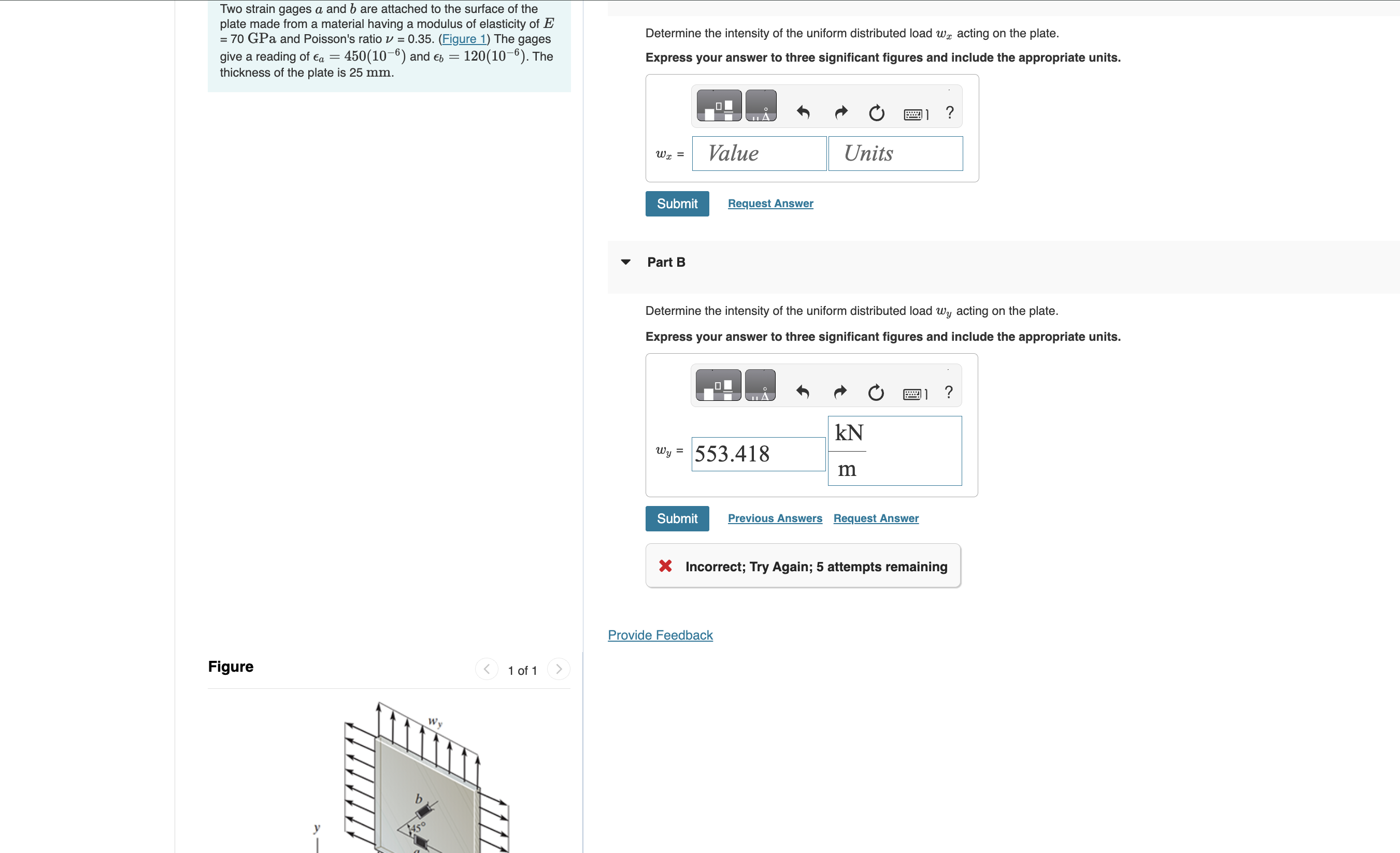 Solved Two strain gages a and b ﻿are attached to ﻿the | Chegg.com