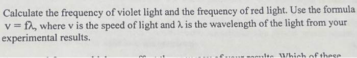 frequency of violet light formula
