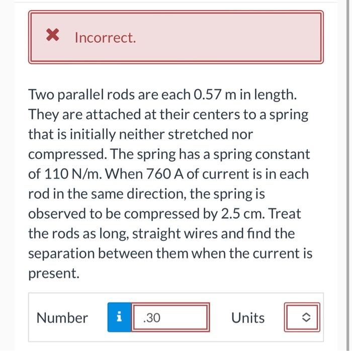 Solved Two parallel rods are each 0.57 m in length. They are | Chegg.com