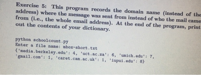 Solved Exercise 5: This program records the domain name | Chegg.com