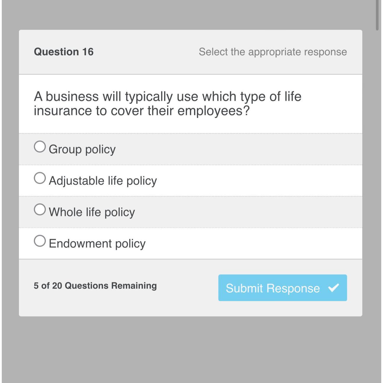 Solved Question 16select The Appropriate Responsea Business 