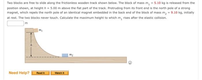 Solved Two blocks are free to slide along the frictionless | Chegg.com