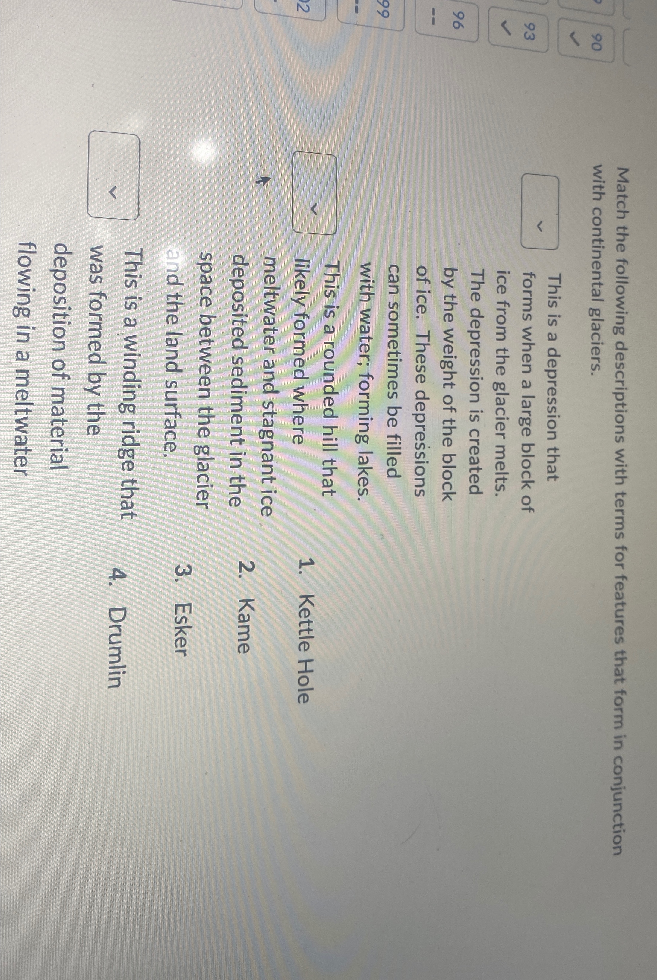 Solved Match the following descriptions with terms for | Chegg.com