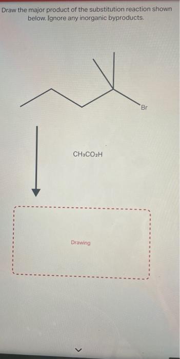 Draw the major product of the substitution reaction shown