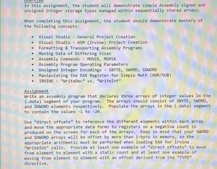 Solved In this assignment, the student will demonstrate | Chegg.com