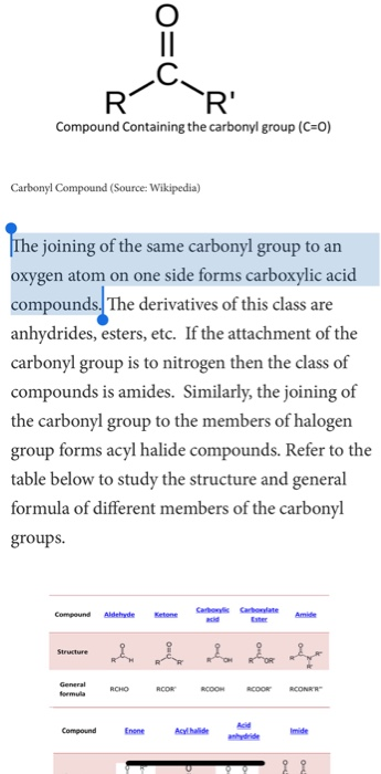 Solved R' Compound Containing the carbonyl group (C-O) | Chegg.com
