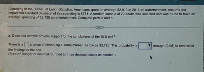 Solved According To The Bureau Of Labor Statistics, | Chegg.com