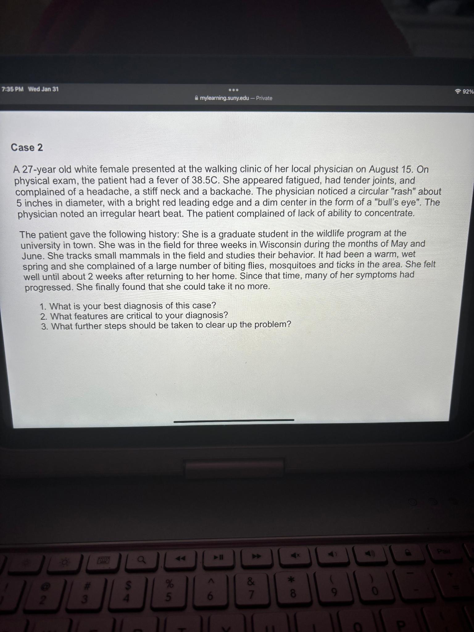 Solved 7:35 ﻿PM Wed Jan 31Q mylearning.suny.edu - | Chegg.com