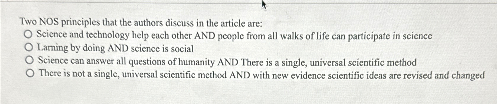 Solved Two NOS principles that the authors discuss in the | Chegg.com