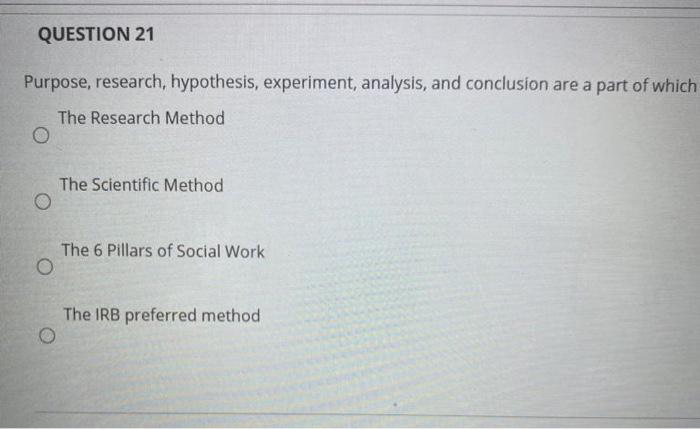 purpose research hypothesis experiment analysis conclusion