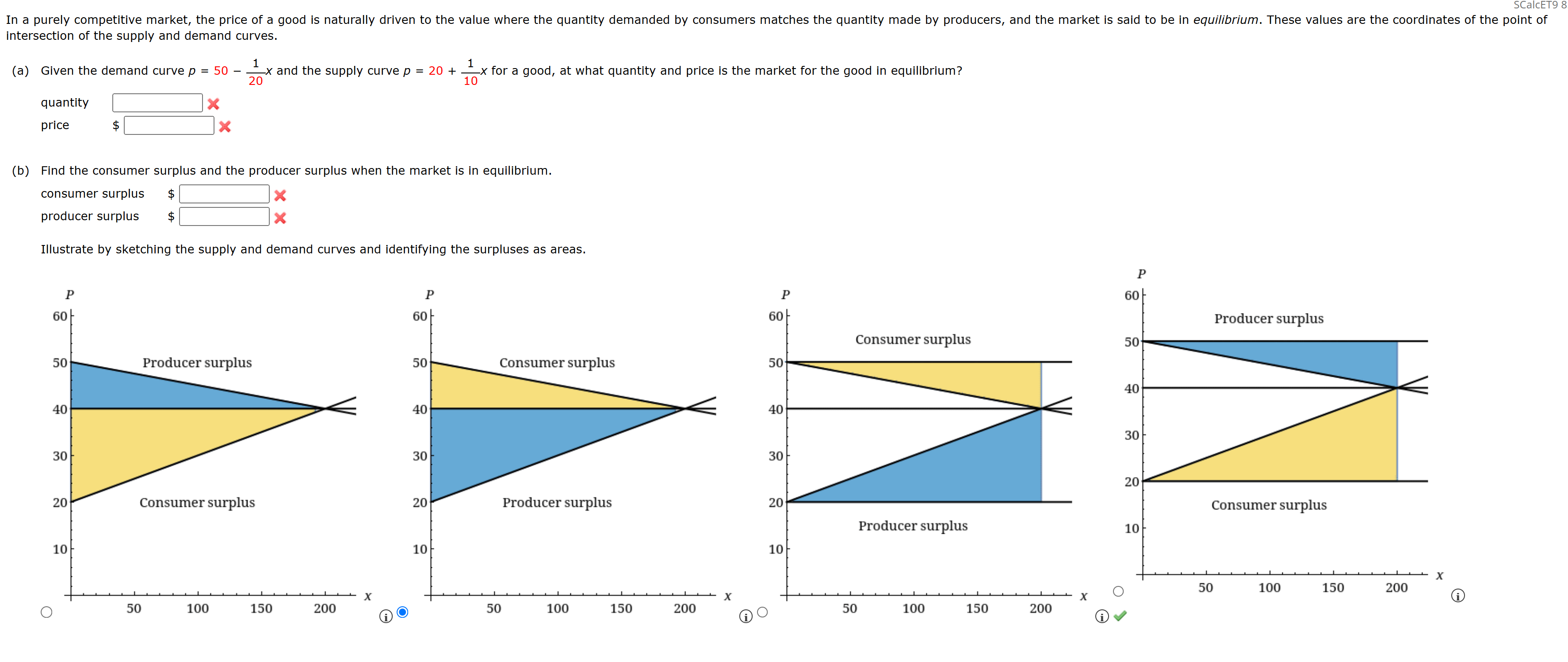 Competitive Market Surplus Graph Solved In a purely competitive market, the price of a good | Chegg.com
