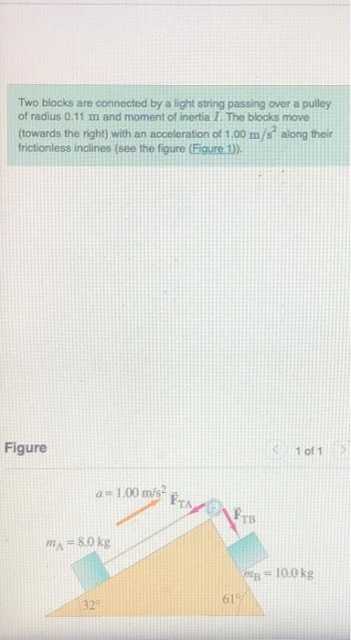Solved Two blocks are connected by a light string passing | Chegg.com