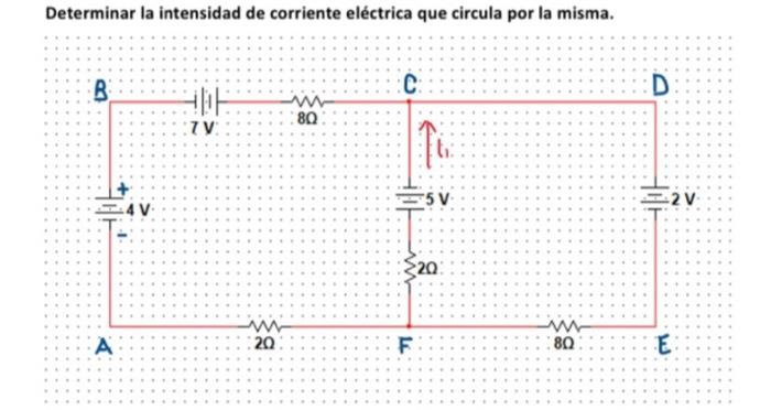 Determinar la intensidad de corriente eléctrica que circula por la misma.