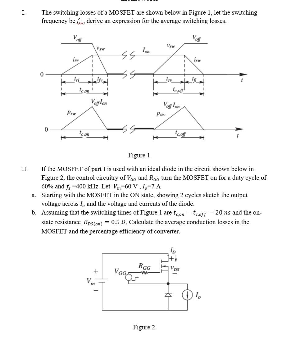 I. The switching losses of a MOSFET are shown below