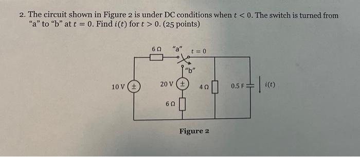Solved 2. The circuit shown in Figure 2 is under DC | Chegg.com