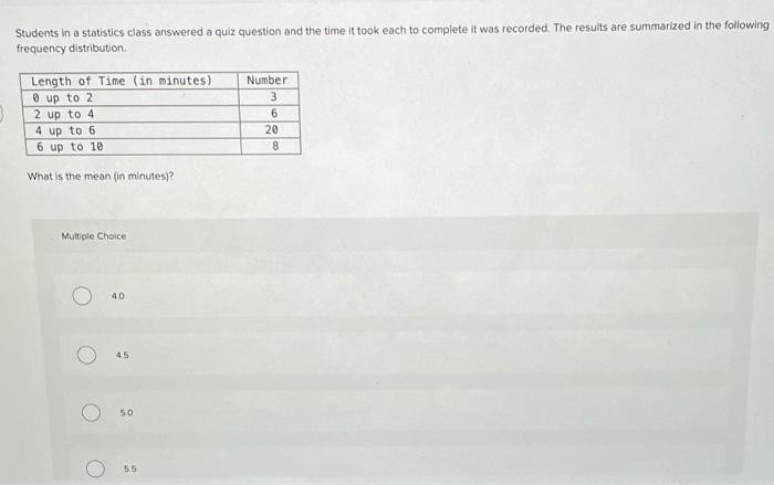 Solved Students in a statistics class answered a quiz | Chegg.com