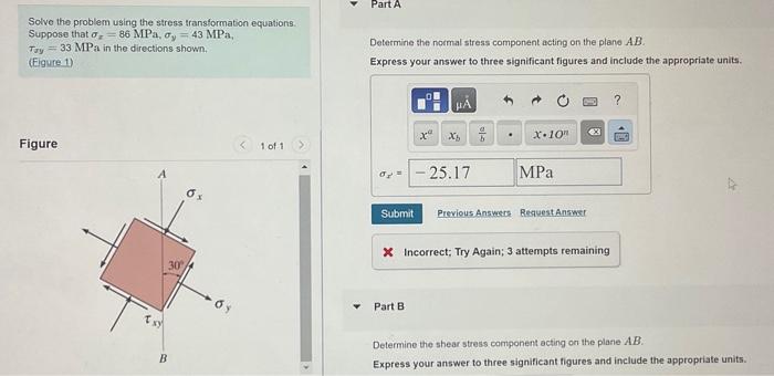 Solved Solve The Problem Using The Stress Transformation | Chegg.com