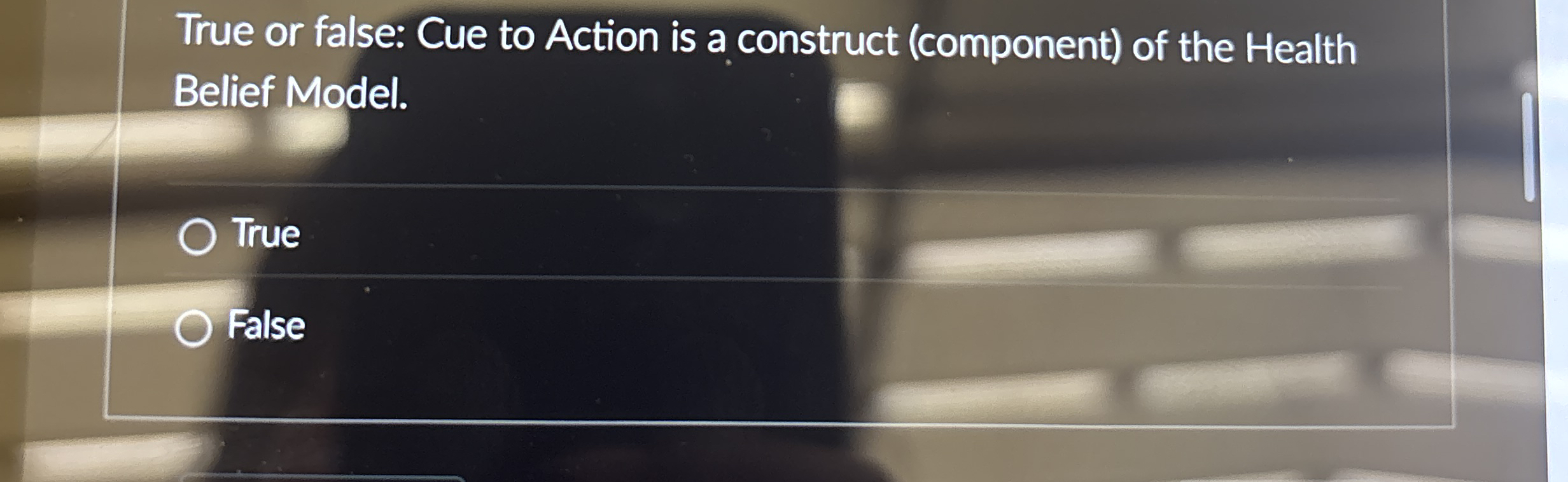 Solved True or false: Cue to Action is a construct | Chegg.com