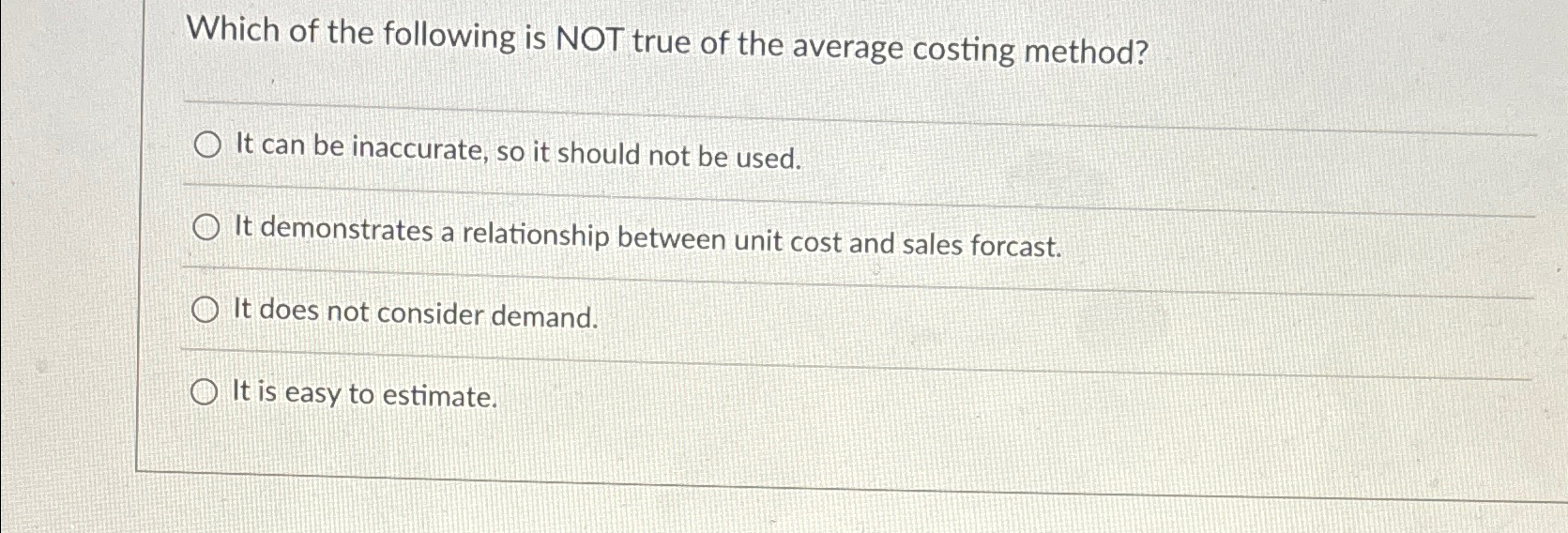 Solved Which of the following is NOT true of the average