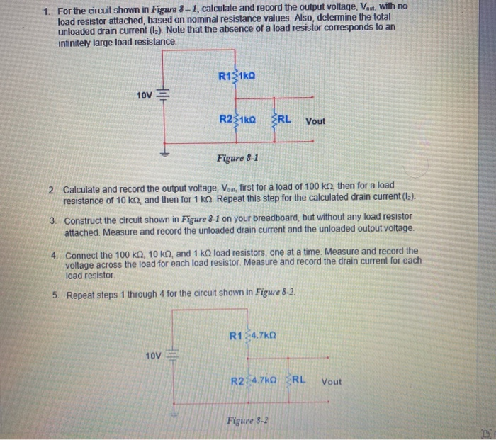 Solved 1. For The Circuit Shown In Figure 8-1, Calculate And | Chegg.com