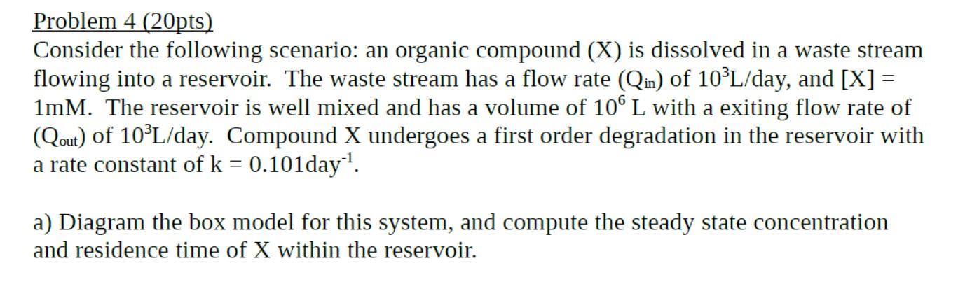 Solved Problem 4 (20pts)Consider the following scenario: an | Chegg.com