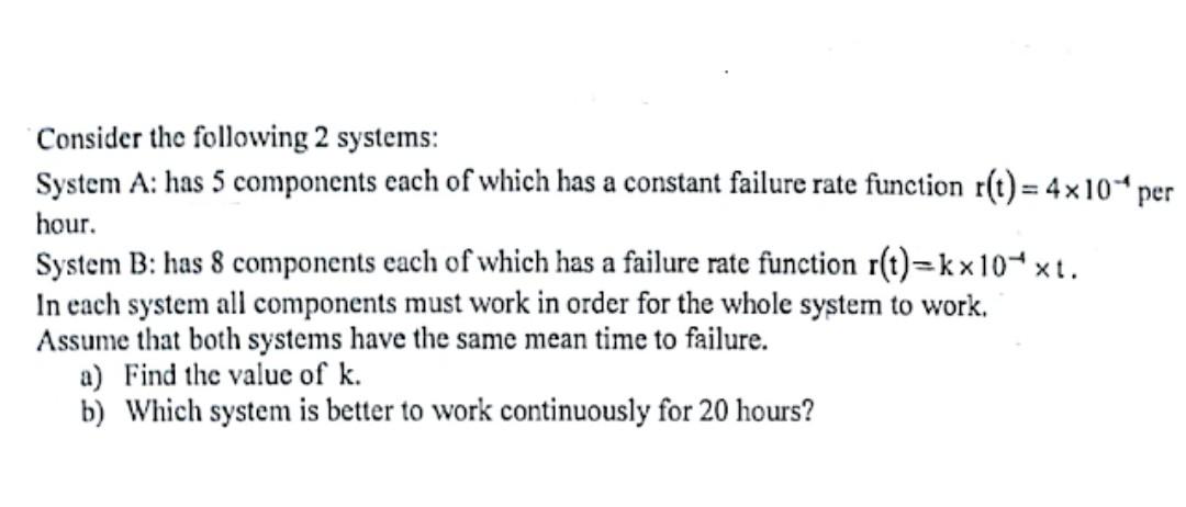 Solved Consider the following 2 systems: System A: has 5 | Chegg.com
