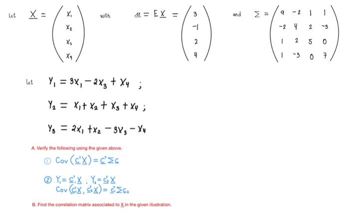 Solved Verify The Following. Find The Correlation Matrix. | Chegg.com