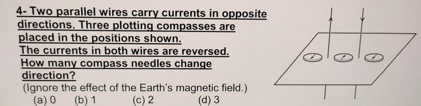 Solved 4. Two parallel wires carry currents in opposite | Chegg.com