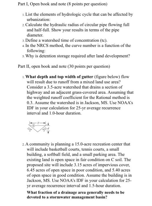 Solved Part I, Open book and note ( 8 points per question)