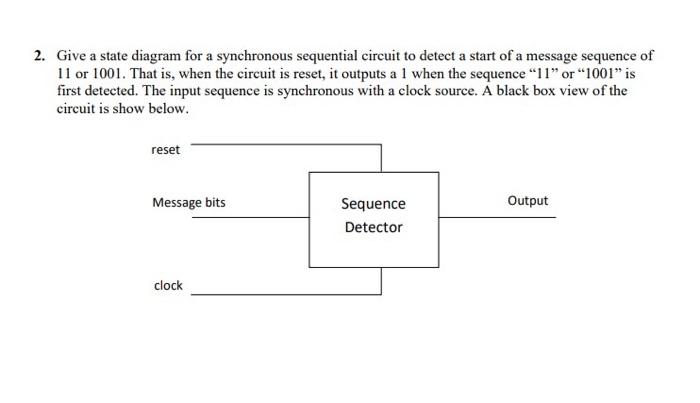 Solved Give a state diagram for a synchronous sequential | Chegg.com