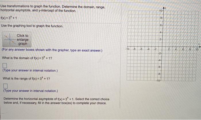 Solved use transformations to graph the function. Determine | Chegg.com