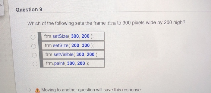 Solved Question 9 Which of the following sets the frame frm | Chegg.com ...