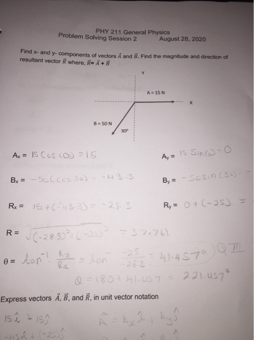 Solved PHY 211 General Physics Problem Solving Session 2 | Chegg.com