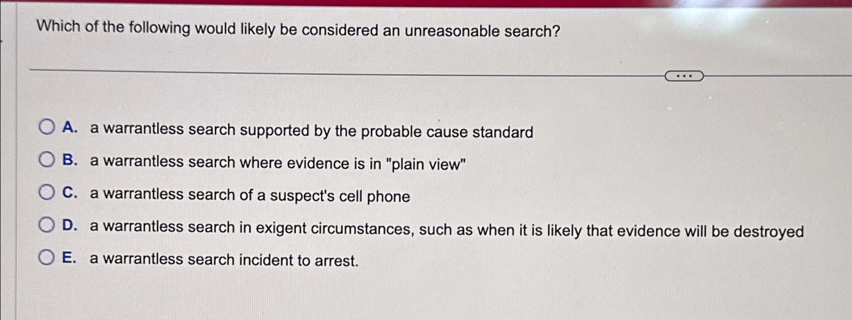 Solved Which of the following would likely be considered an | Chegg.com