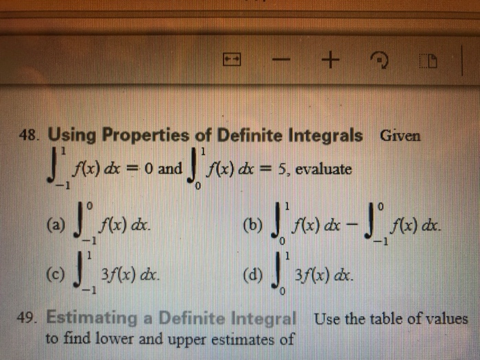 Solved Evaluate the definite integrals using properties of