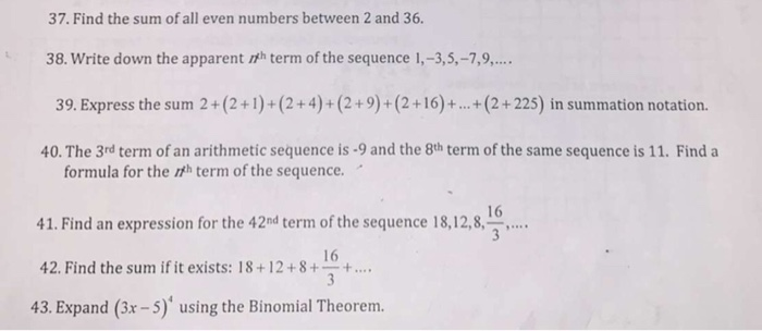 Solved 37. Find the sum of all even numbers between 2 and | Chegg.com