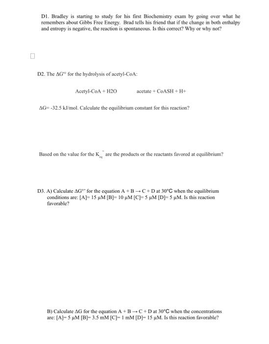 Solved Part 1. Chemical bonds and Thermodynamics (chapter 1) | Chegg.com