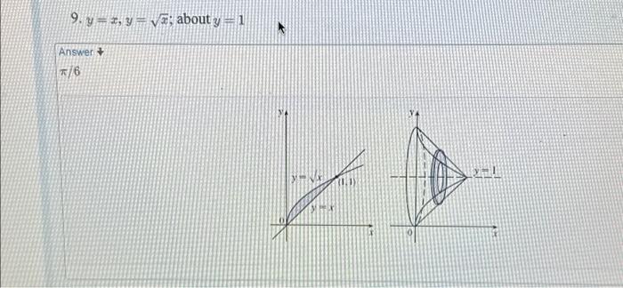 Solved 9 Y X Y √ About Y 1 Answer π 6 12 Nvx T 0 Whi