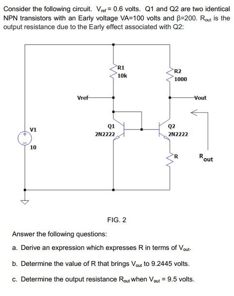 Solved Consider the following circuit. Vref =0.6 volts. Q 1 | Chegg.com