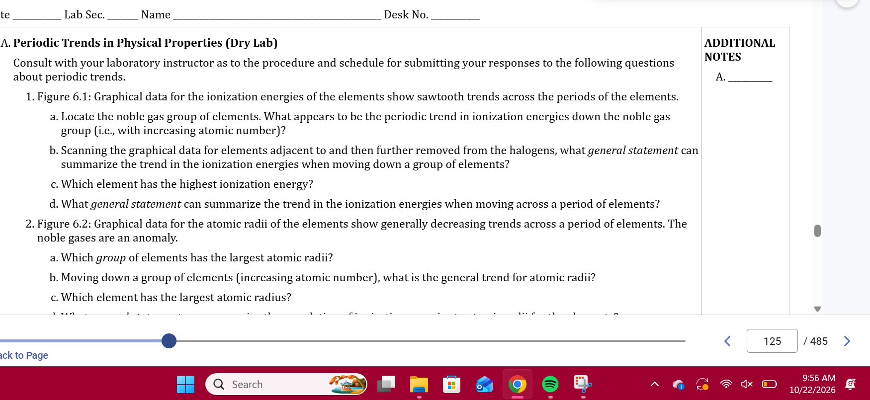 Solved A. Periodic Trends in Physical Properties (Dry | Chegg.com