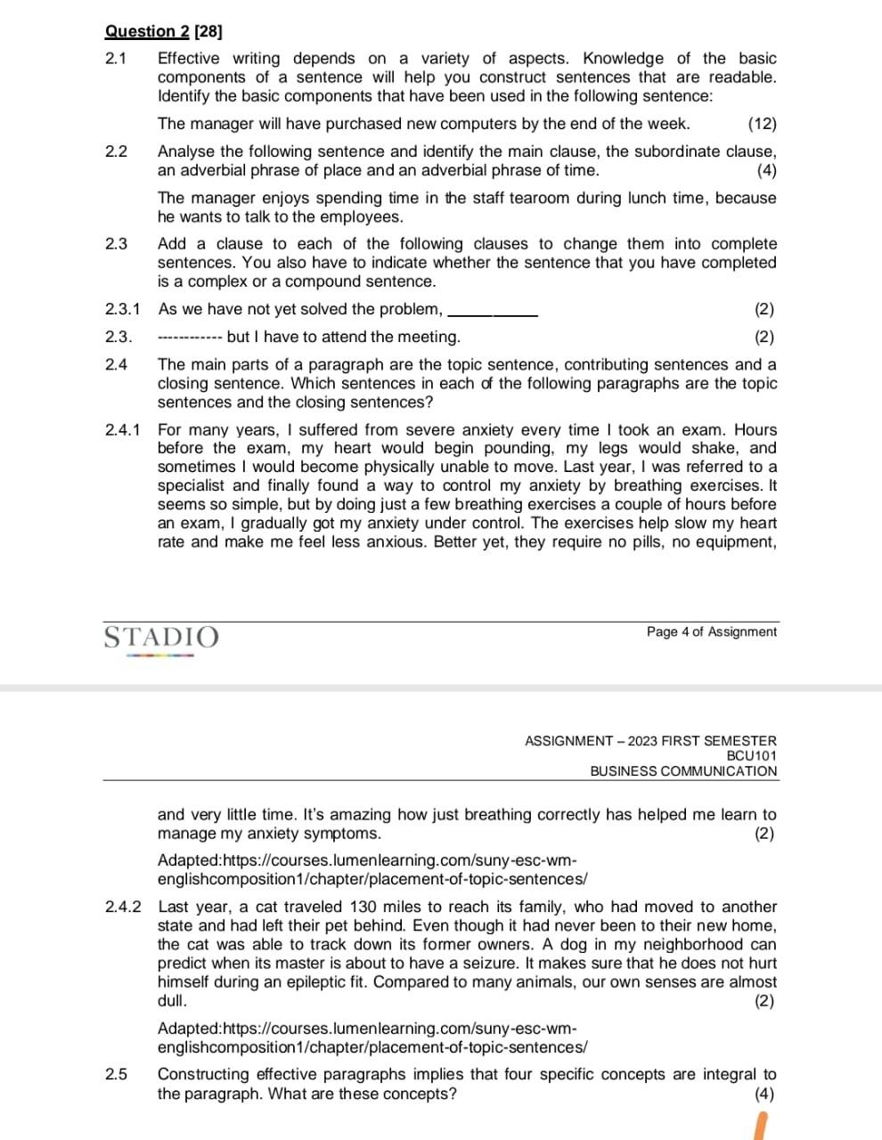 Solved Question 2 28 2 1 Effective Writing Depends On A Chegg Solved Question 2 28 2 1 Effective Writing Depends On A Chegg
