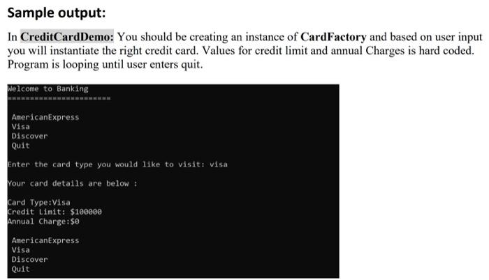 Solved Project10 package will include Credit CardDemo.java → | Chegg.com