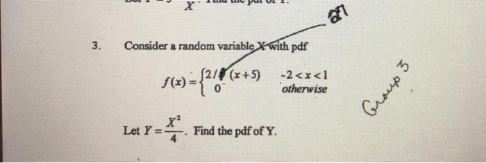 Solved X a 3. Consider a random variable X with pdf | Chegg.com