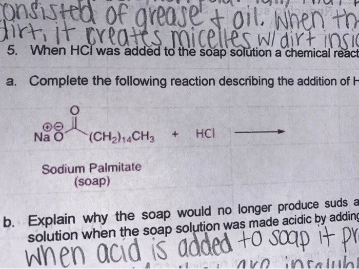 Solved 5.) a.) Complete the following reaction describing