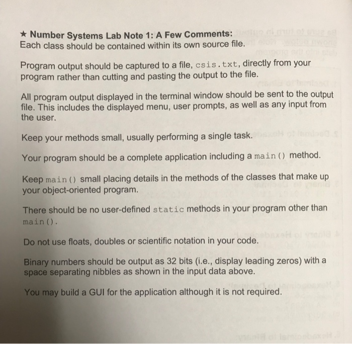 Computer Lab: Number Systems Construct an | Chegg.com