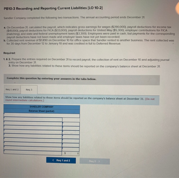 Solved PB10-3 Recording and Reporting Current Liabilities | Chegg.com