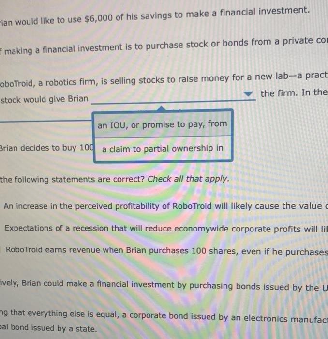 Solved 1. Financial institutions in the U.S. economy Suppose