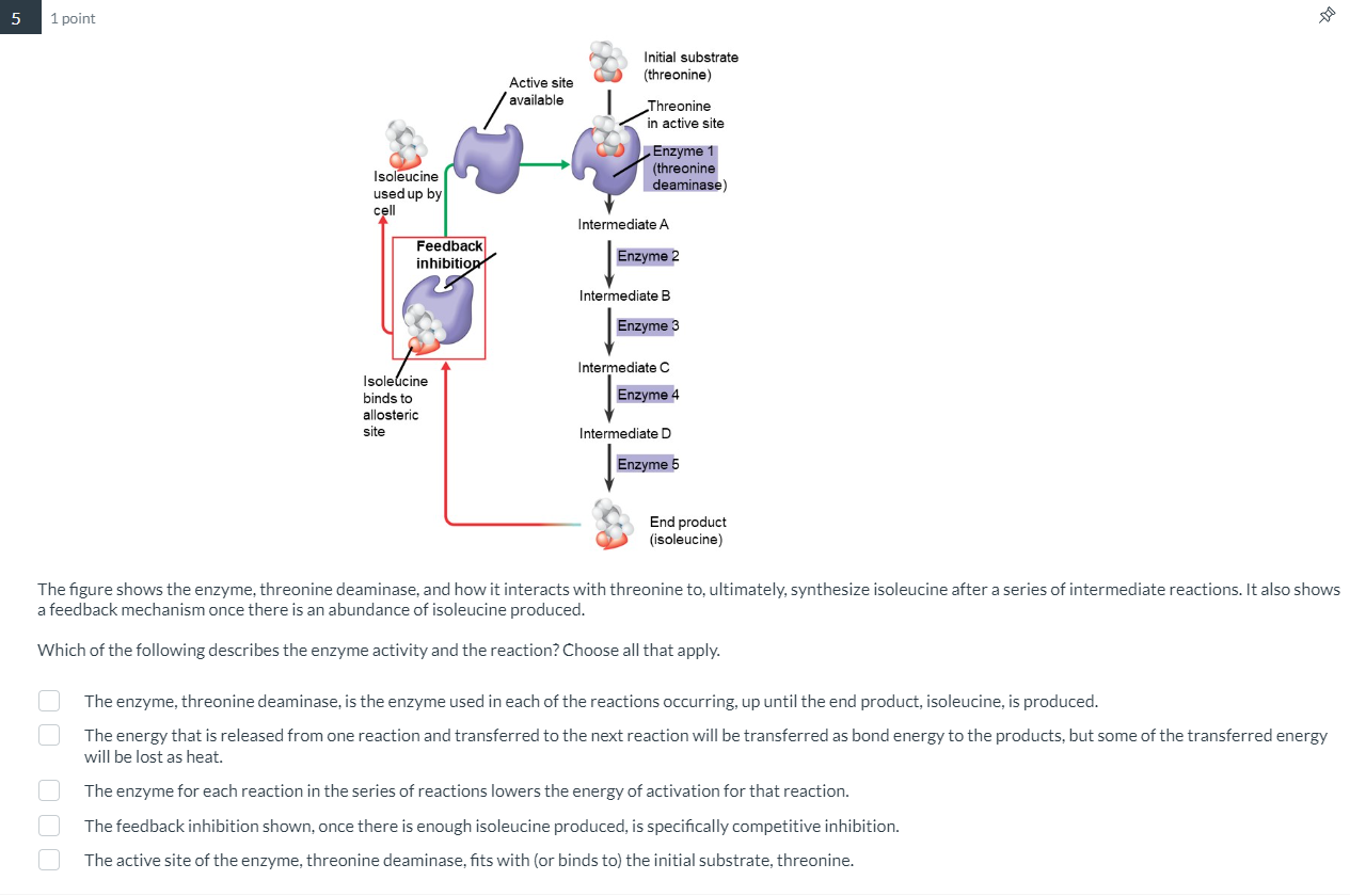 Solved The figure shows the enzyme, threonine deaminase, and | Chegg.com