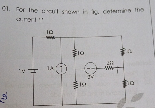 Solved For the circuit shown in fig, determine the current | Chegg.com