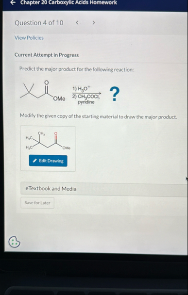 Solved Chapter 20 ﻿Carboxylic Acids HomeworkQuestion 4 ﻿of | Chegg.com